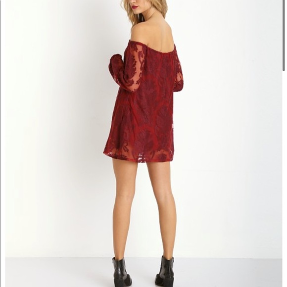 For Love & Lemons Sangria Dress Crimson Medium - Picture 10 of 11
